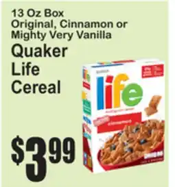 SuperFresh Quaker Life Cereal offer