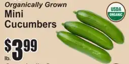 SuperFresh USDA ORGANIC Mini Cucumbers offer