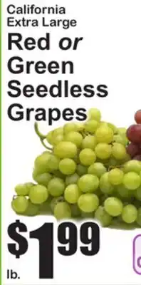 SuperFresh California Extra Large Red or Green Seedless Grapes offer