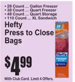 SuperFresh Hefty Press to Close Bags offer