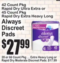 SuperFresh Always Discreet Pads offer