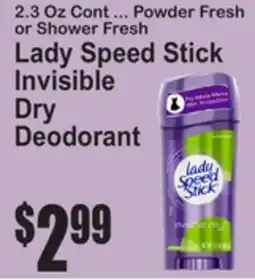 SuperFresh Lady Speed Stick Invisible Dry Deodorant offer
