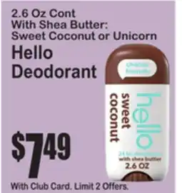 SuperFresh Hello Deodorant offer