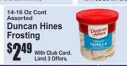 SuperFresh Duncan Hines Frosting offer