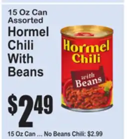 SuperFresh 15 Oz Can Assorted Hormel Chili With Beans offer