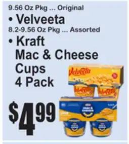 SuperFresh • Velveeta 8.2-9.56 Oz Pkg ... Assorted • Kraft Mac & Cheese Cups offer