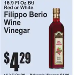 SuperFresh Filippo Berio Wine Vinegar offer