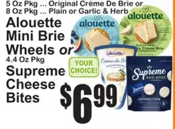 SuperFresh Alouette Mini Brie Wheels or Supreme Cheese Bites offer