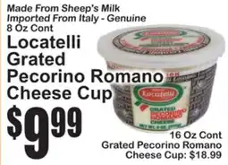 SuperFresh Locatelli Grated Pecorino Romano Cheese Cup offer