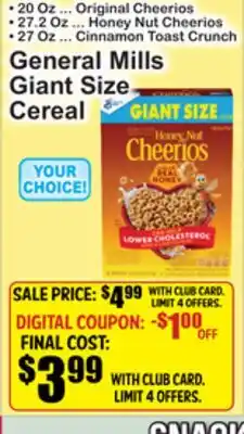 SuperFresh General Mills Giant Size Cereal offer