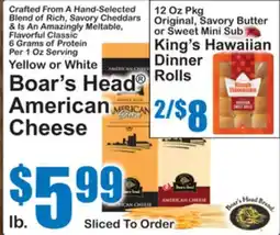 SuperFresh Yellow or White Boar's Head American Cheese offer