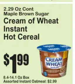 SuperFresh Maple Brown Sugar Cream of Wheat Instant Hot Cereal offer