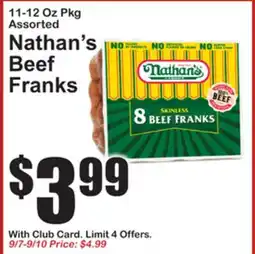 SuperFresh Nathan's Beef Franks offer