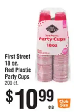 Smart & Final First Street 18 oz. Red Plastic Party Cups offer