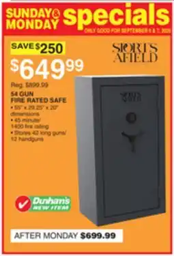 Dunham's Sports 54 GUN FIRE RATED SAFE offer