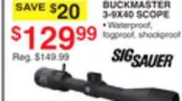 Dunham's Sports BUCKMASTER 3-9X40 SCOPE offer