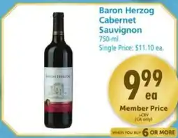 Safeway Baron Herzog Cabernet Sauvignon offer