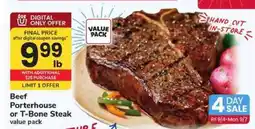 Safeway Beef Porterhouse or T-Bone Steak offer