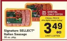 Safeway Signature SELECT Italian Sausage offer