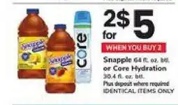 Safeway Snapple or Core Hydration offer