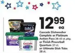 Safeway Cascade Dishwasher Complete or Platinum Action Packs offer