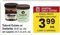 Safeway Talenti Gelato or Sorbetto offer