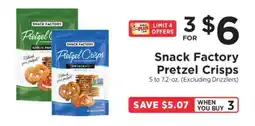 ShopRite Snack Factory Pretzel Crisps offer