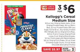 ShopRite Kellogg's Cereal Medium Size offer