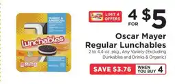 ShopRite Oscar Mayer Regular Lunchables offer
