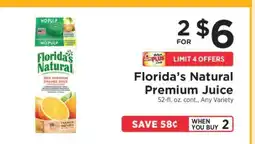 ShopRite Florida's Natural Premium Juice offer