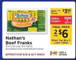 ShopRite Nathan's Beef Franks offer
