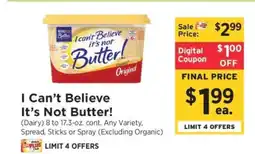 ShopRite I Can't Believe It's Not Butter! offer