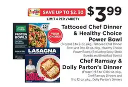 ShopRite Tattooed Chef Dinner & Healthy Choice Power Bowl offer