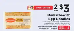 ShopRite Manischewitz Egg Noodles offer