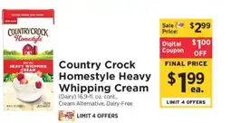 ShopRite Country Crock Homestyle Heavy Whipping Cream offer