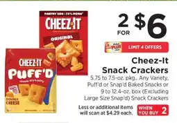ShopRite Cheez-It Snack Crackers offer