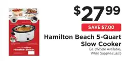ShopRite Hamilton Beach 5-Quart Slow Cooker offer