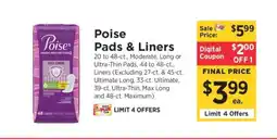 ShopRite Poise Pads & Liners offer