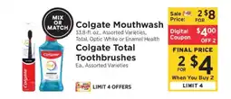 ShopRite Colgate Mouthwash & Colgate Total Toothbrushes offer