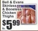Key Food Bell & Evans Skinless & Boneless Chicken Thighs offer