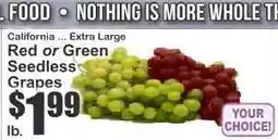Key Food Red or Green Seedless Grapes offer