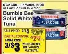 Key Food Bumble Bee Solid White Tuna offer