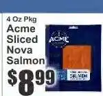 Key Food Acme Sliced Nova Salmon offer