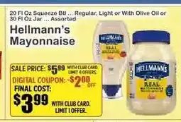 Key Food Hellmann's Mayonnaise offer
