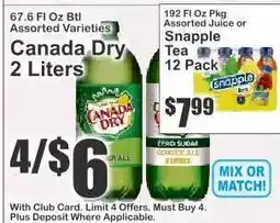 Key Food Snapple Tea 12 Pack offer