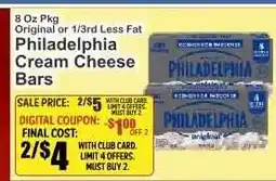 Key Food Philadelphia Cream Cheese Bars offer