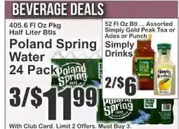 Key Food Poland Spring Water 24-Pack offer