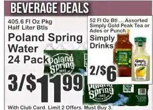 Key Food Poland Spring Water 24-Pack offer