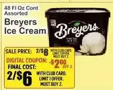 Key Food Breyers Ice Cream offer
