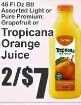 Key Food Tropicana Orange Juice offer